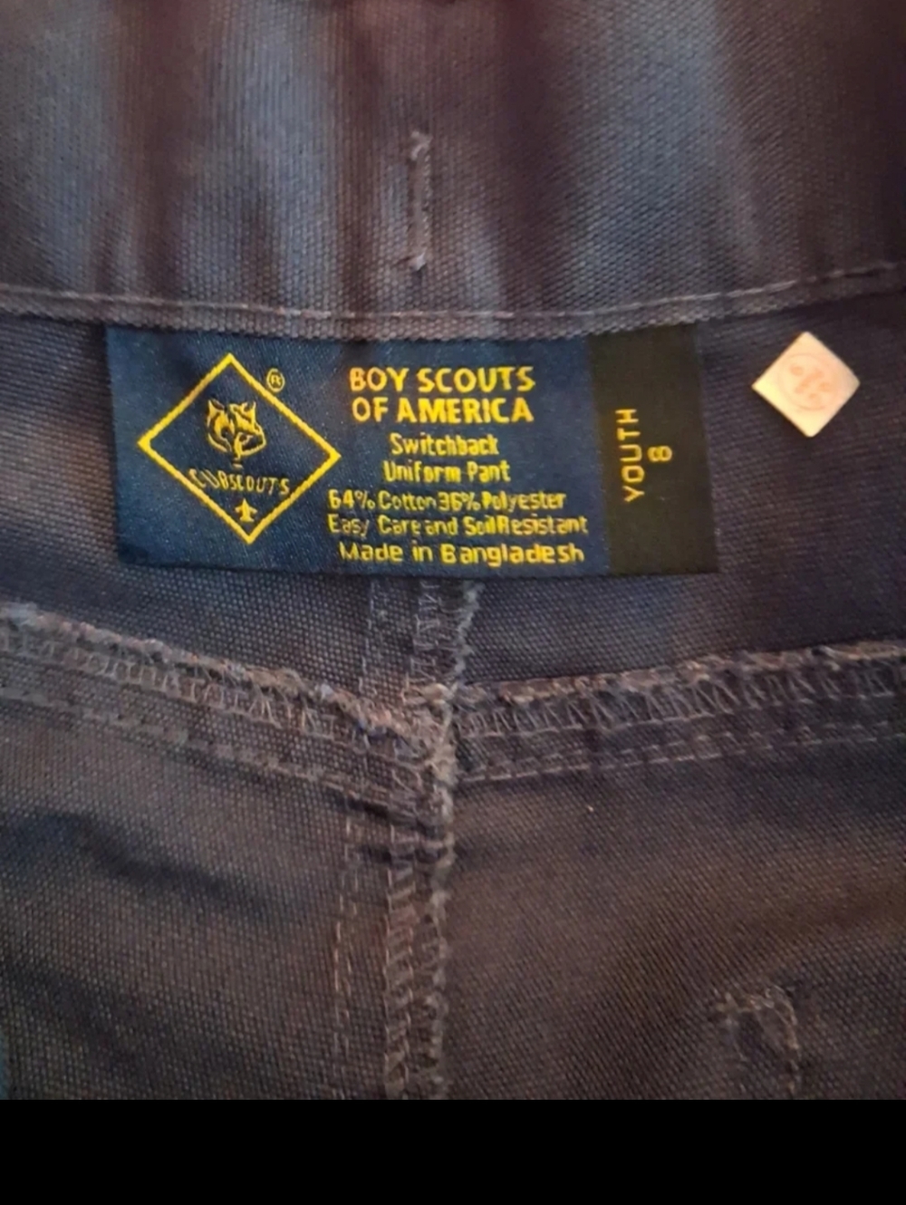 Boy Cub Scouts BSA Switchback Convertible Cargo Pants Shorts Size 8 Navy Uniform - Picture 5 of 14